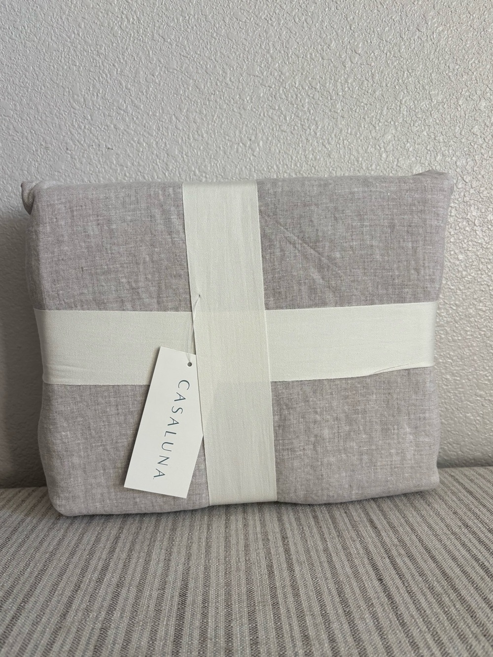 NWT Full/Queen 100% Linen Duvet Set Natural- Casaluna